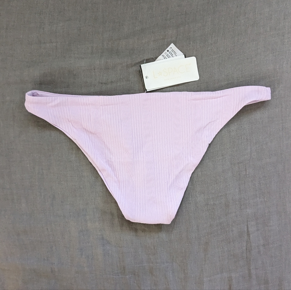 L*Space Camacho Bikini Bottom Pointelle Rib Peony - Picture 2 of 7